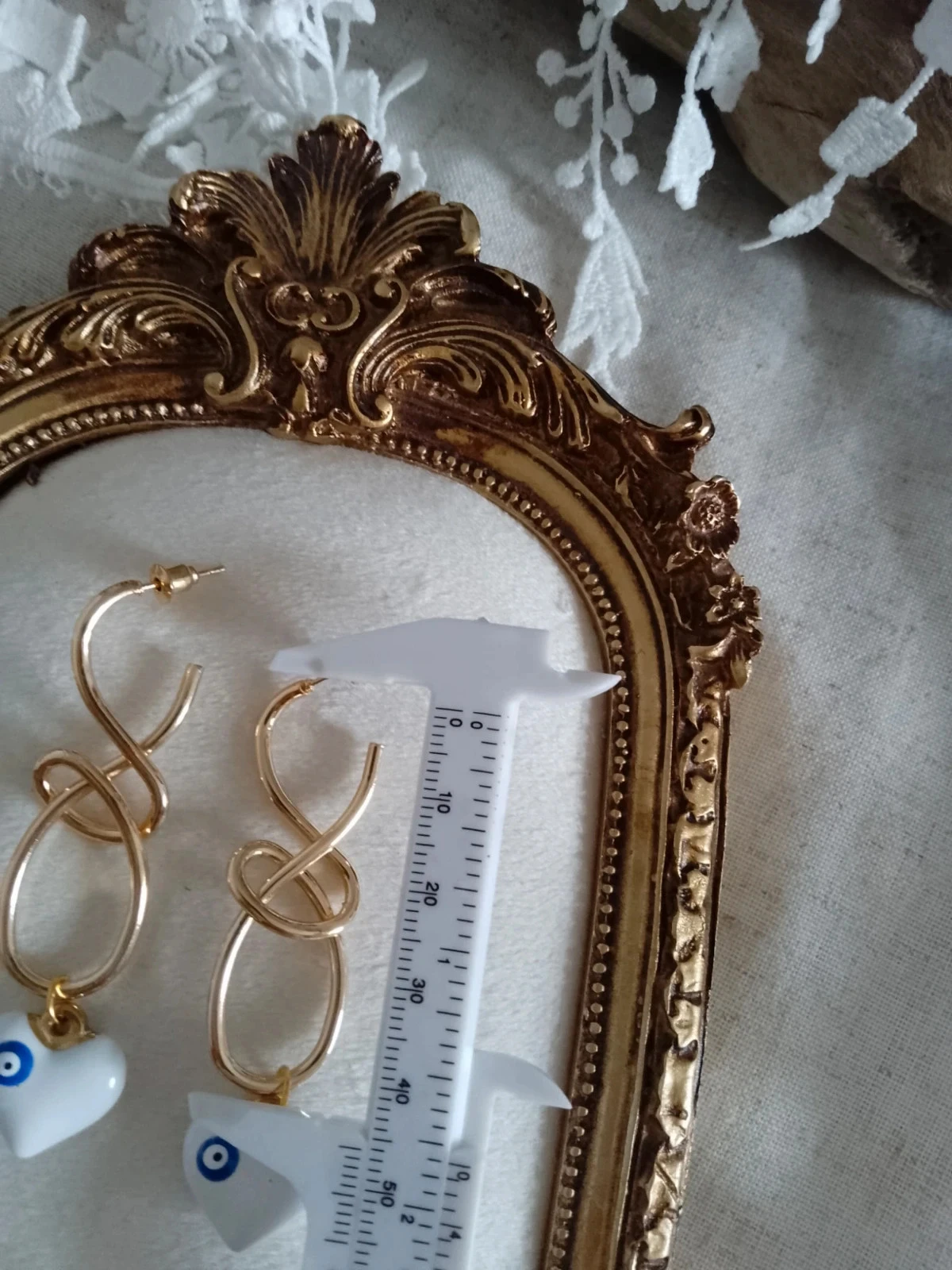 Pendientes bohemios corazón blanco ojo del nazar 🧿. – photo 4